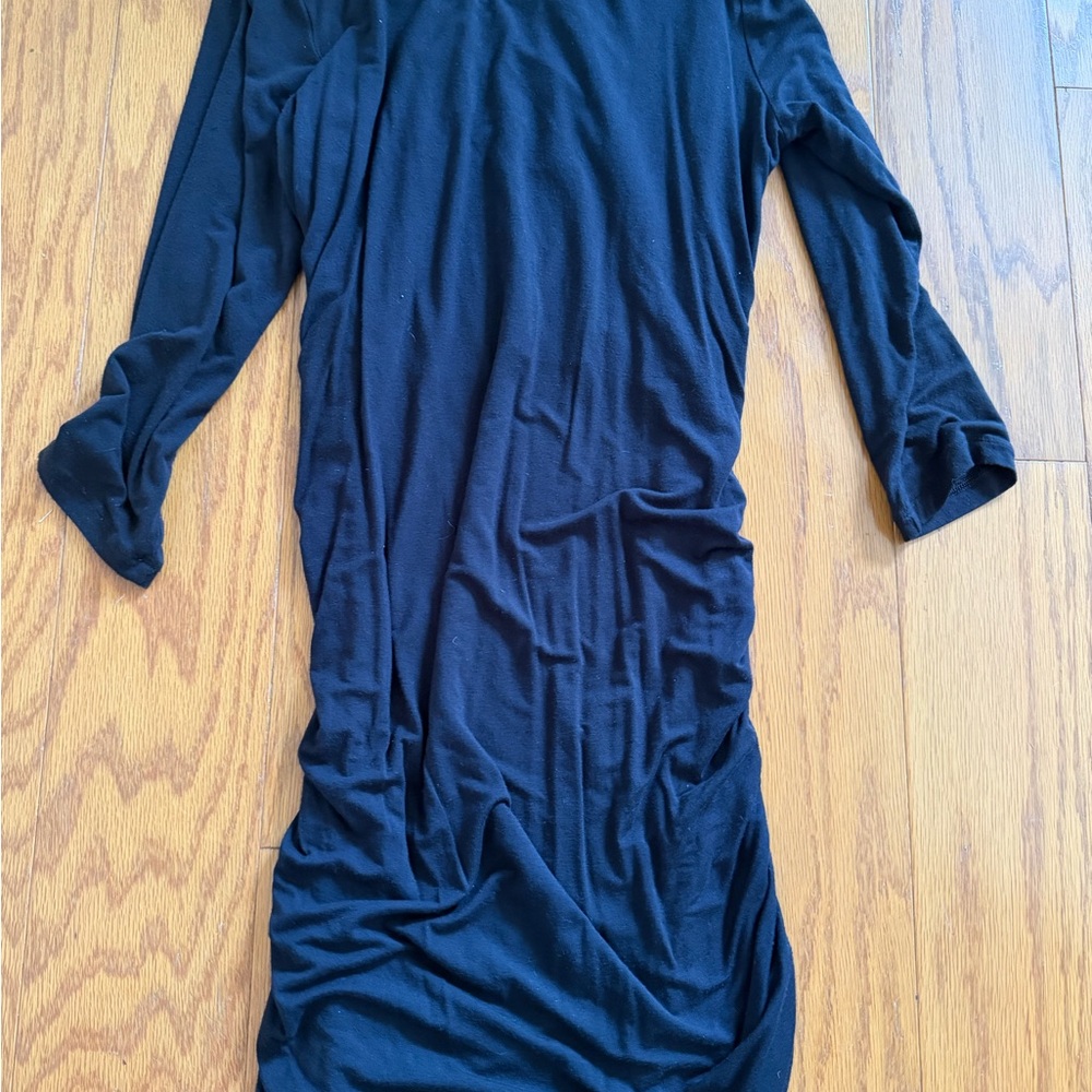 Cabi Elegant Black Cowl Neck Dress Rouched Side Large L - Picture 8 of 9
